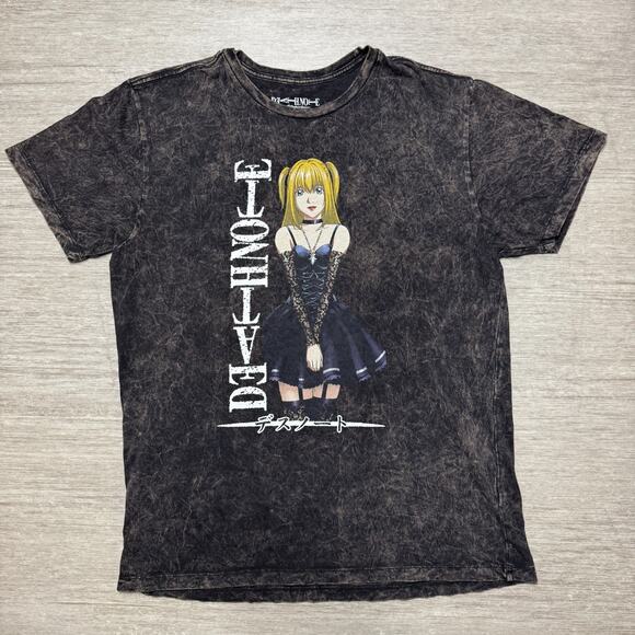 Death Note Other - Death Note Misa Amane Graphic Anime Shirt Adult XL Gray Stone Wash Crewneck